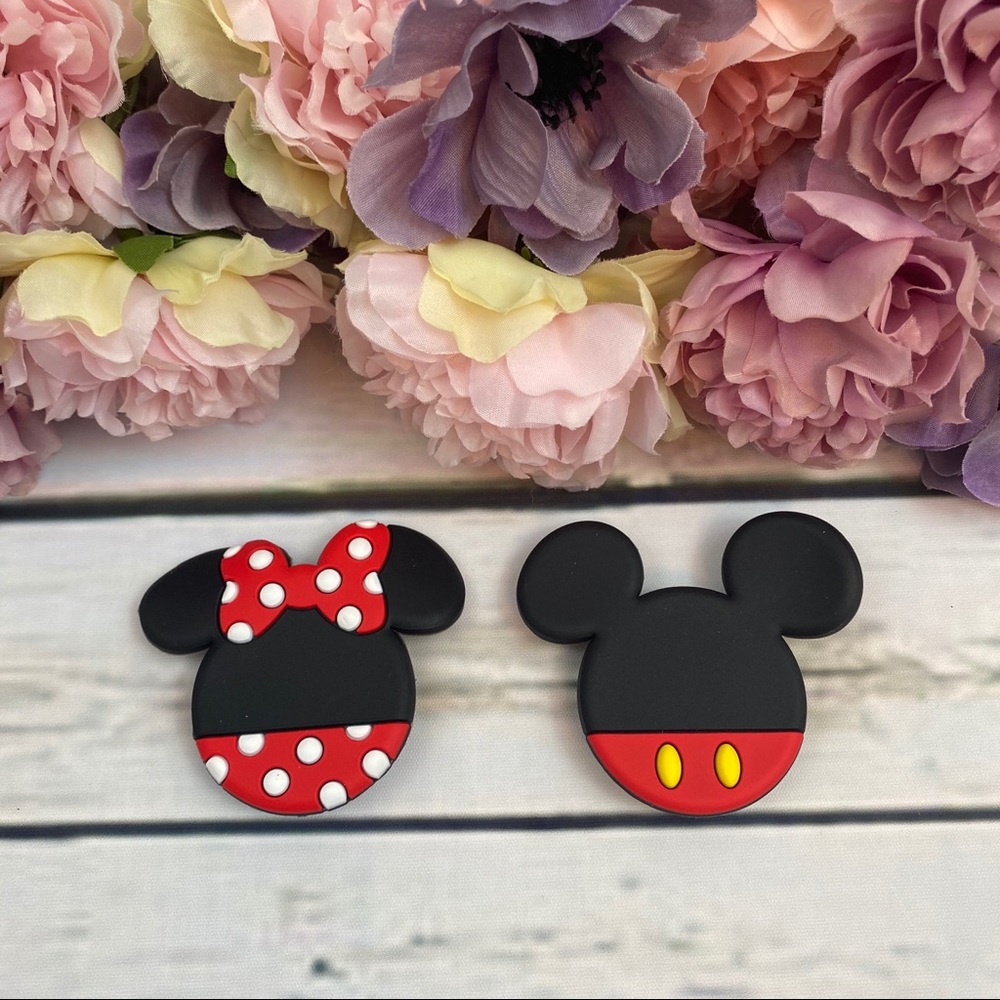 Playful Black and Red Mouse Ear Phone Case Duo